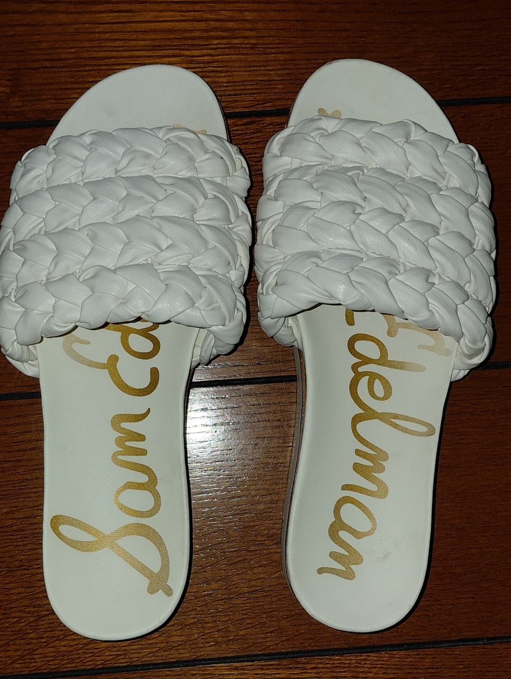 Sam Edelman AINSLIE White Braided Slide Sandal, Msrp $120, Sz 9